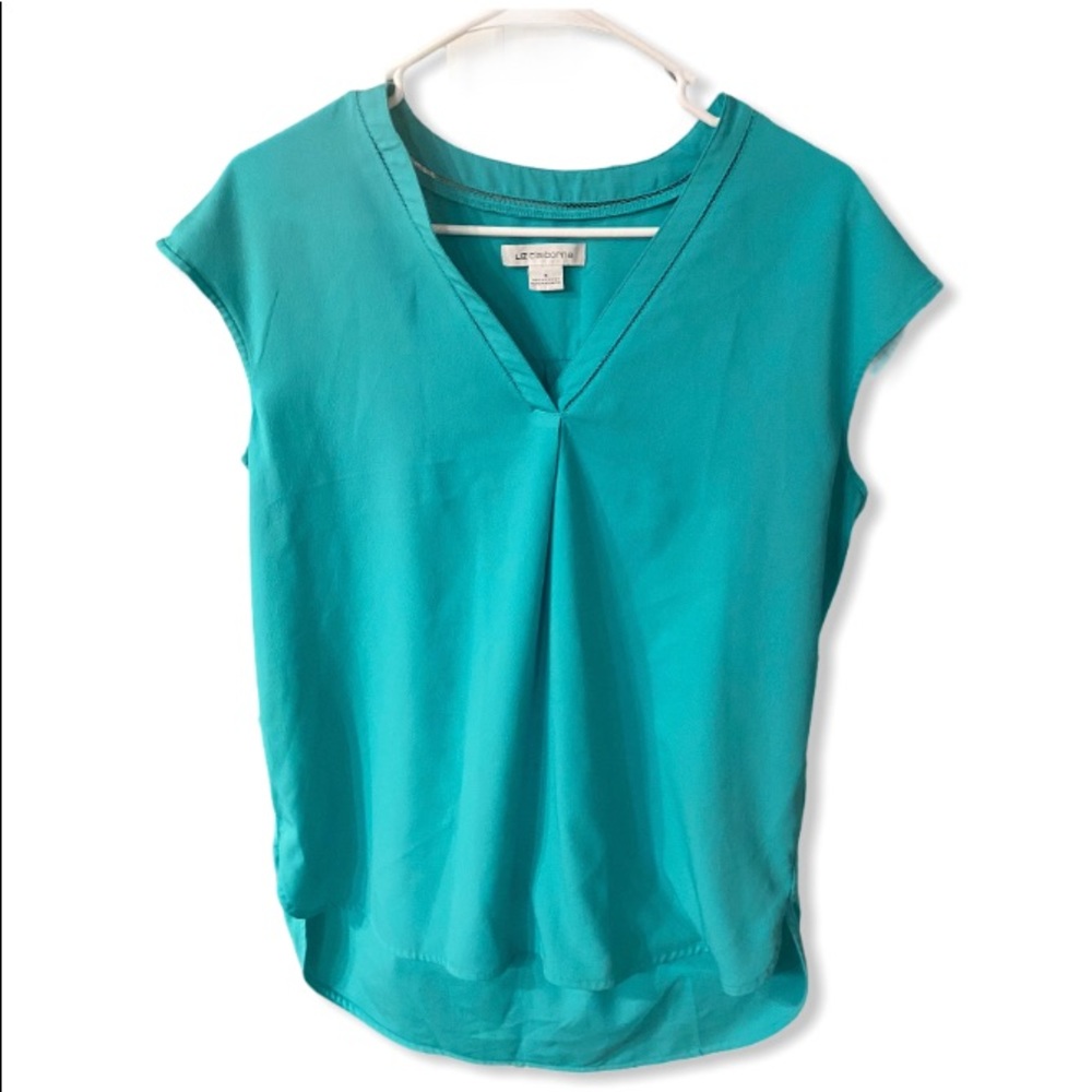 Liz Claiborne sleeveless teal green top